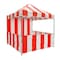 Impact Canopy Carnival Kit 8 FT x 8 FT  Steel Frame - 1 Top, 3 Rails Skirts, and 1 Backwall, Red and White 040040011 - alternate 1